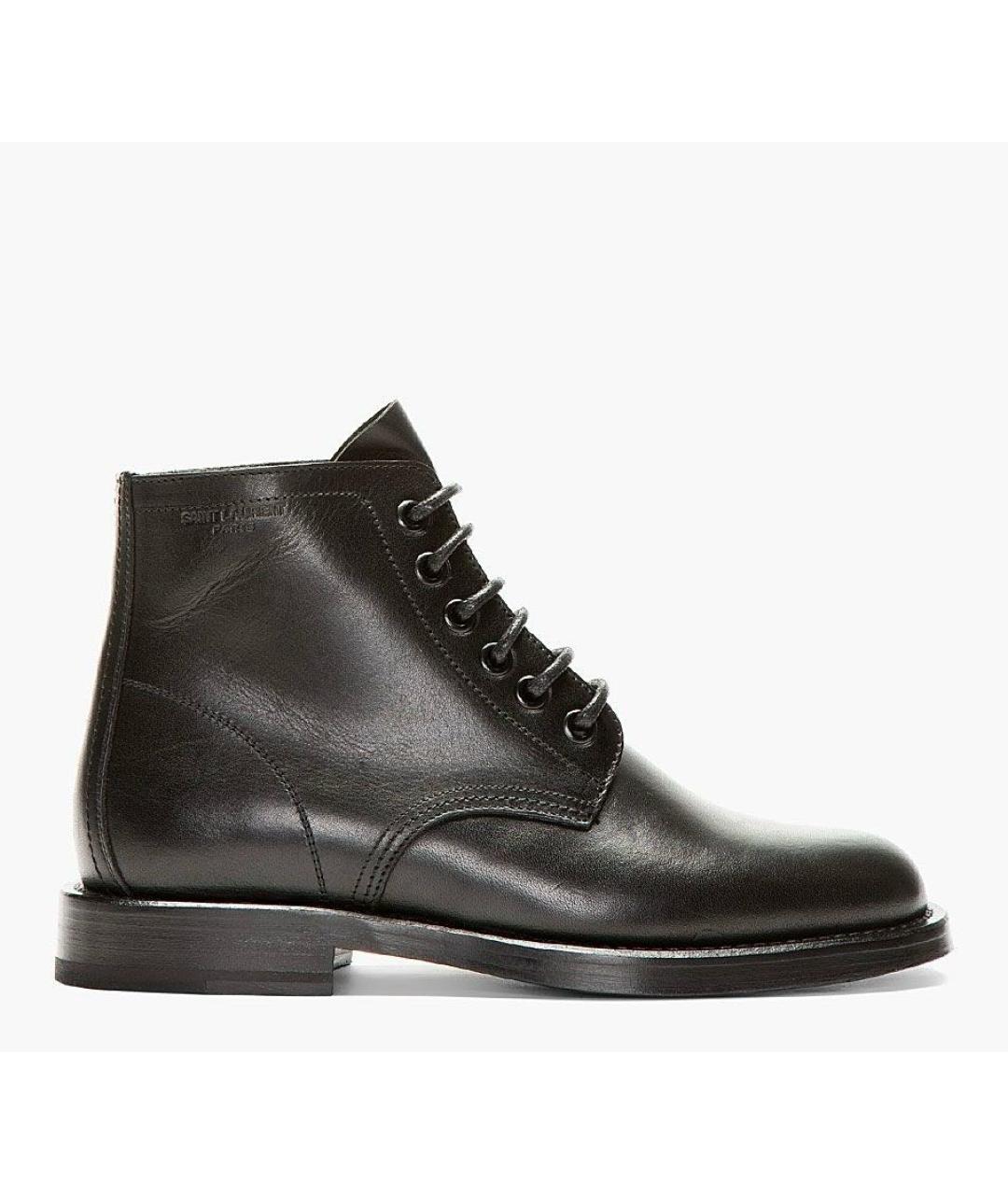 SAINT LAURENT Черные кожаные ботинки, фото 5
