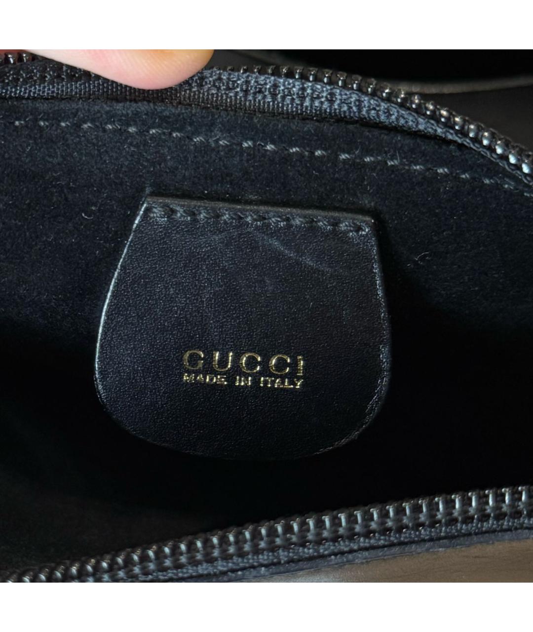 GUCCI Черная кожаная сумка с короткими ручками, фото 3
