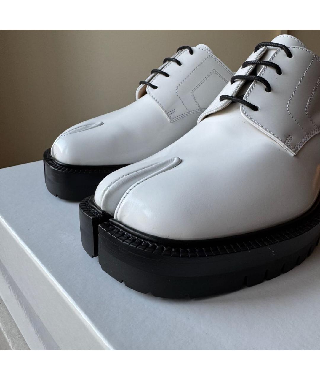 MAISON MARGIELA Белые кожаные ботинки, фото 4