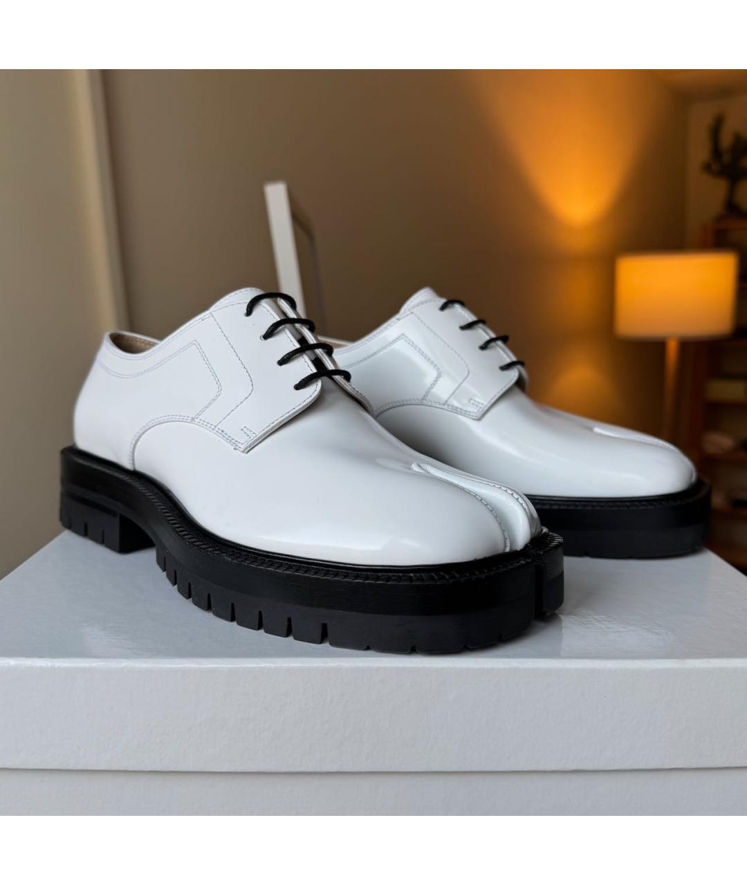 MAISON MARGIELA Белые кожаные ботинки, фото 2
