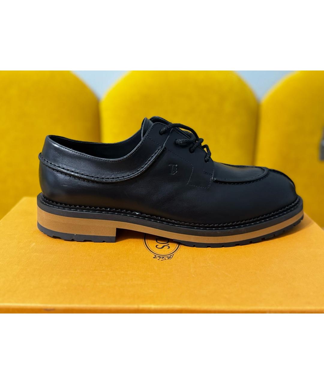 TOD'S Черные кожаные низкие ботинки, фото 6