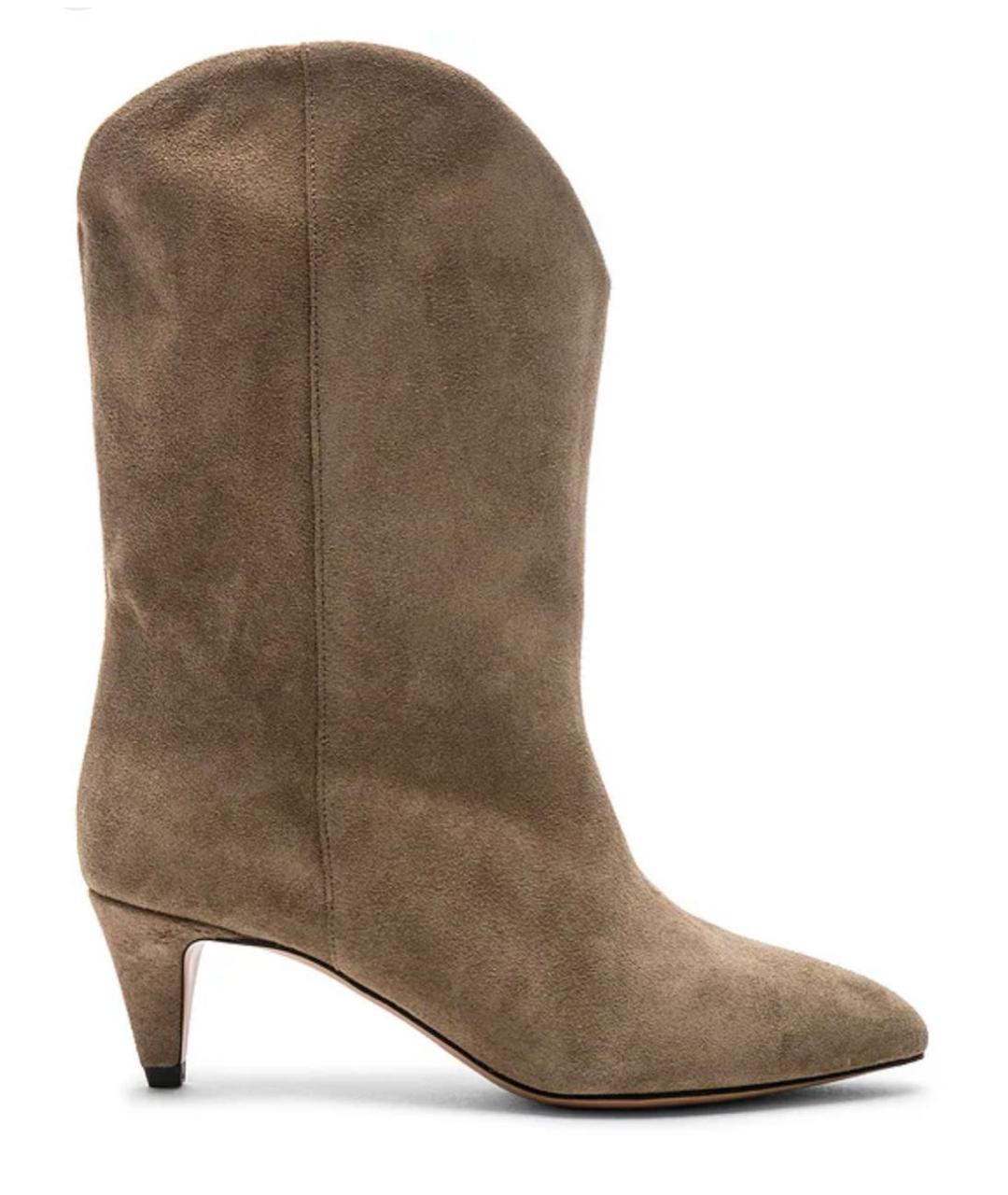 ISABEL MARANT Хаки замшевые полусапоги, фото 8