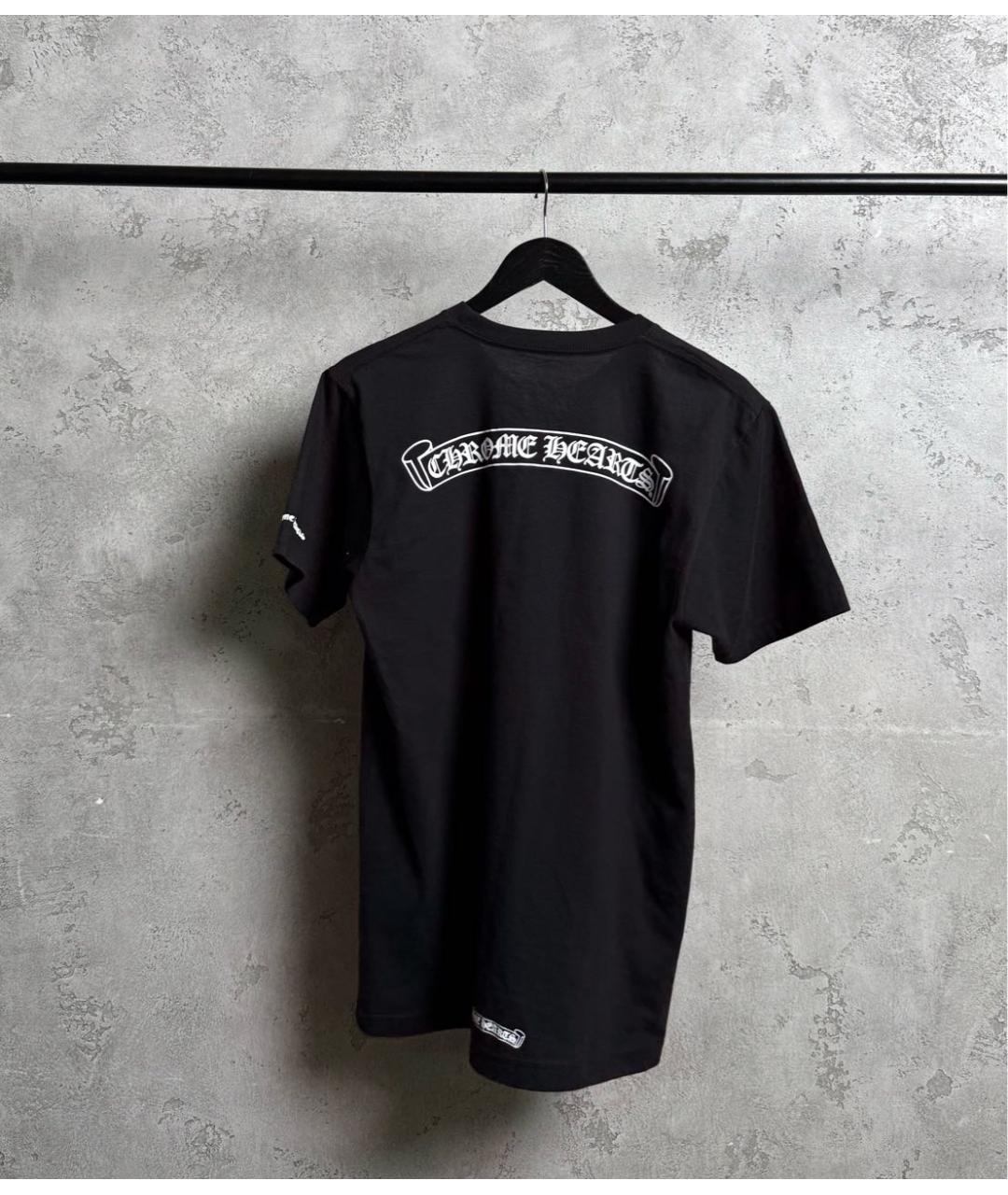 CHROME HEARTS Черная хлопковая футболка, фото 4