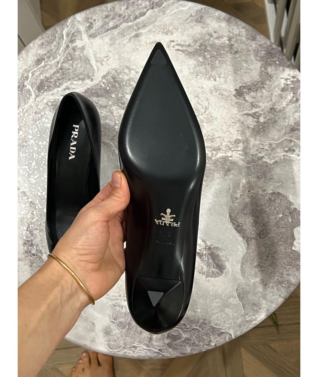 PRADA Черные кожаные туфли, фото 5