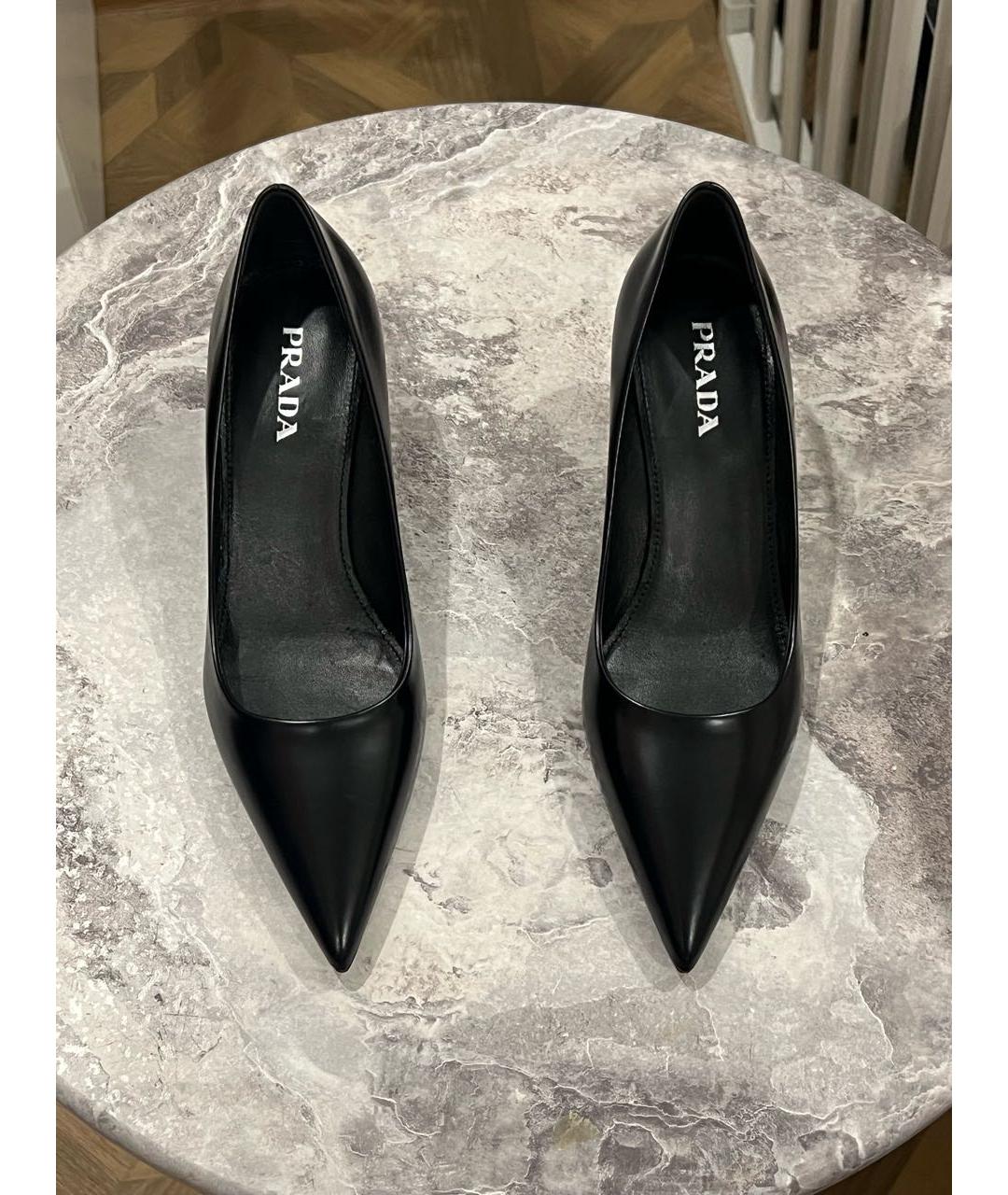 PRADA Черные кожаные туфли, фото 2