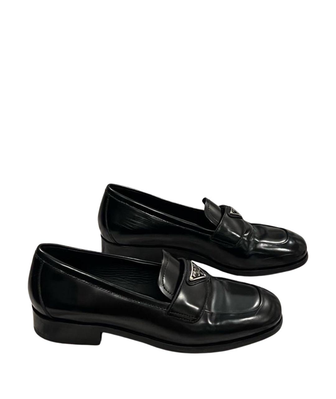 PRADA Черные кожаные лоферы, фото 1