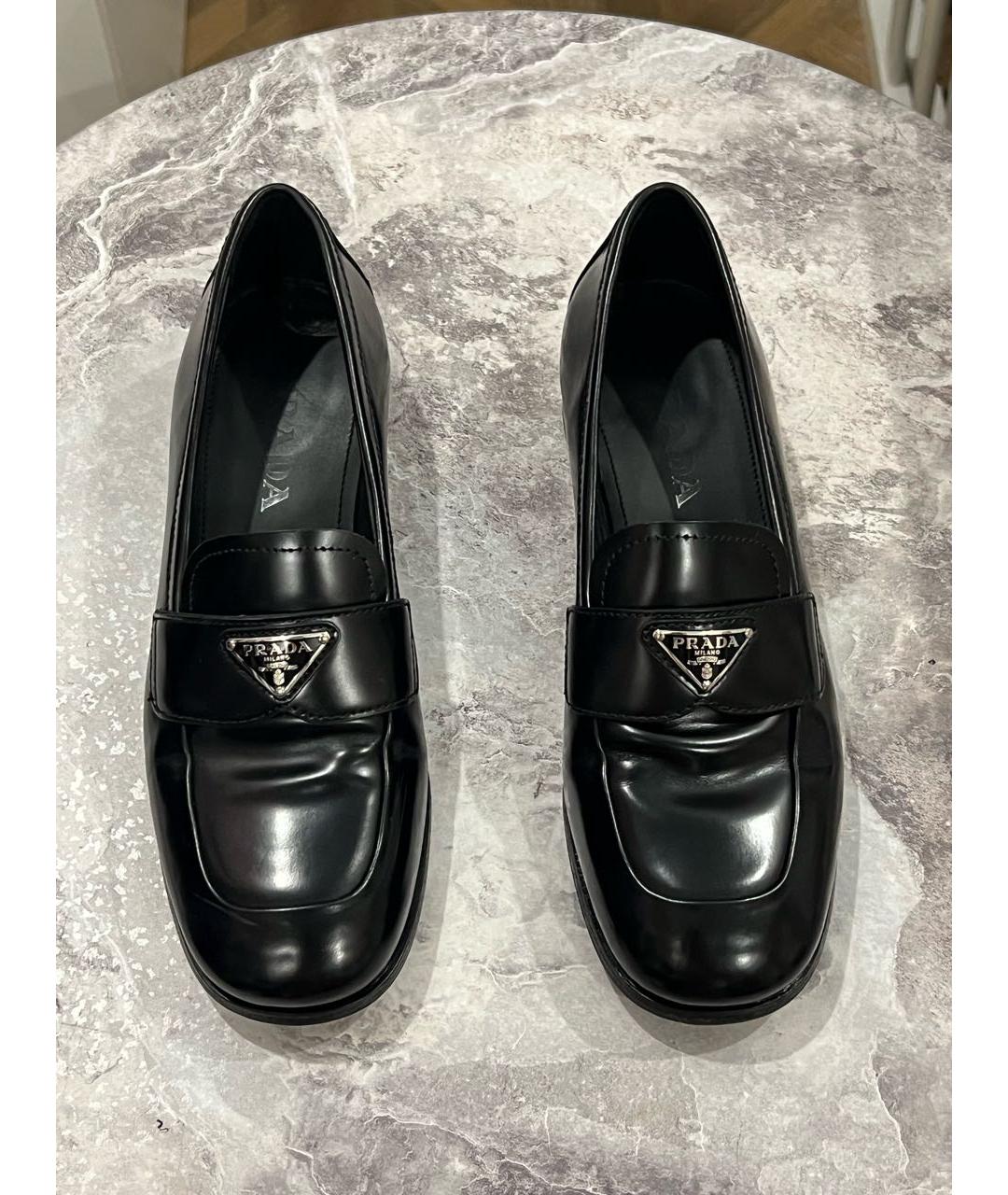 PRADA Черные кожаные лоферы, фото 2