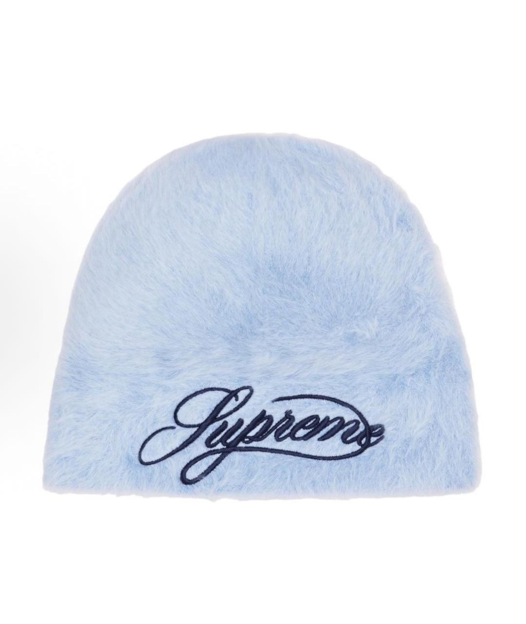 SUPREME Голубая шапка, фото 1
