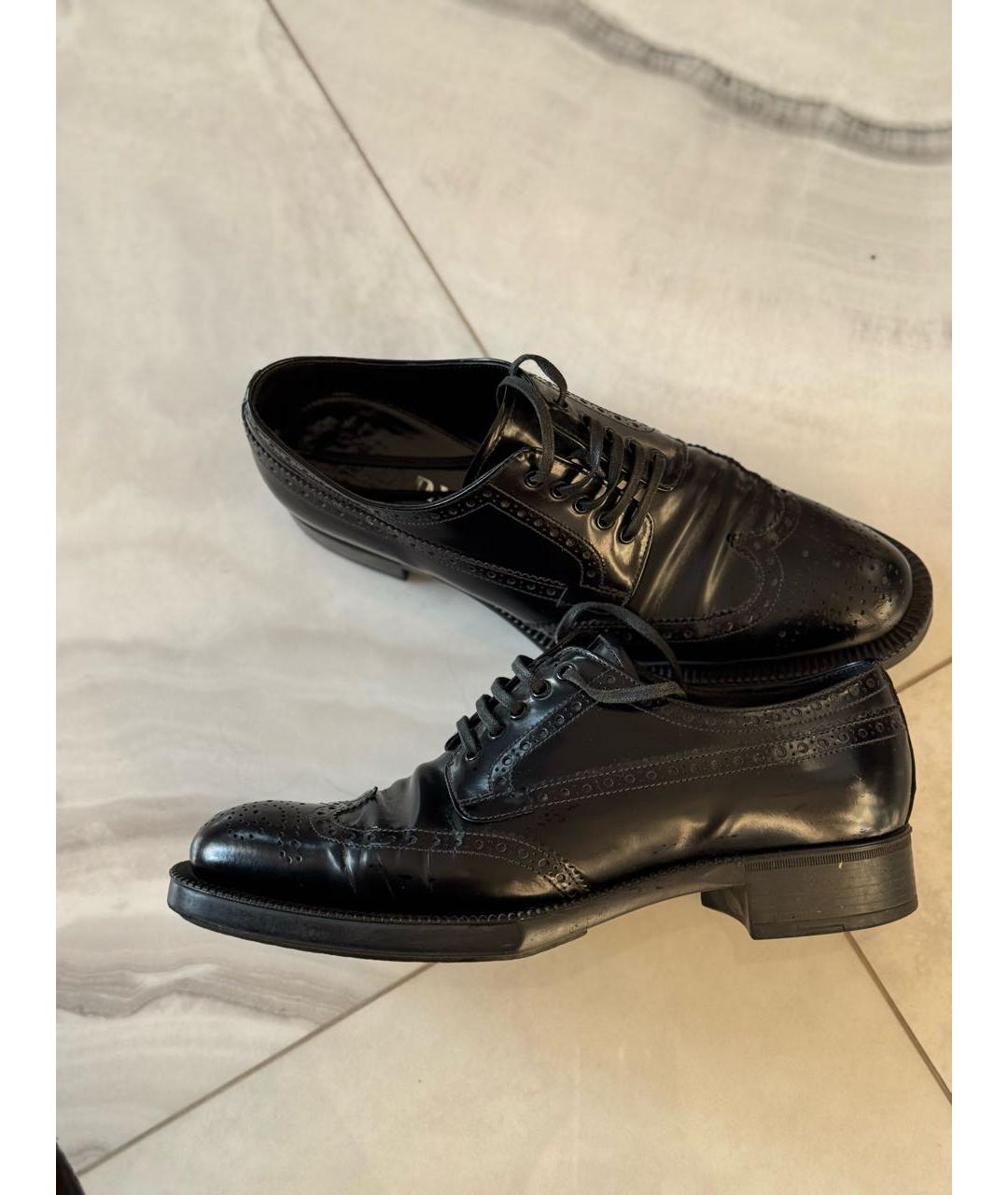 PRADA Черные кожаные ботинки, фото 5