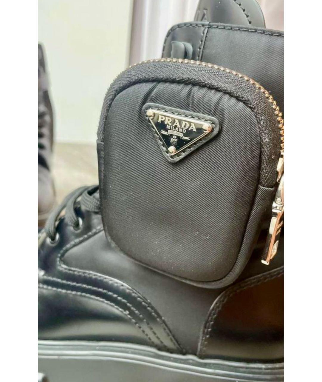 PRADA Черные кожаные ботинки, фото 7