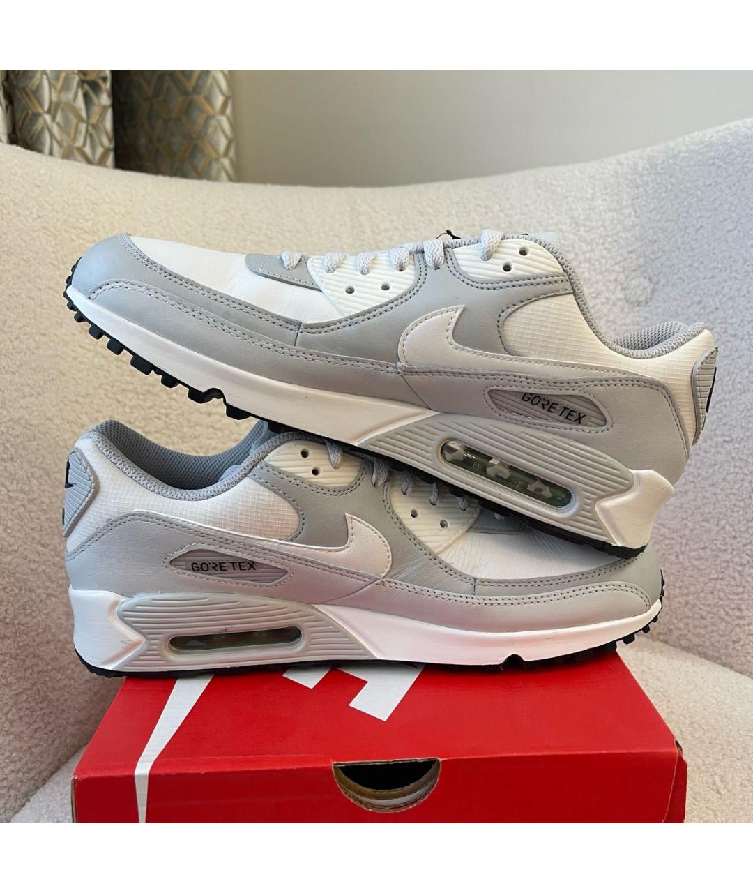 NIKE Серые низкие кроссовки / кеды из искусственной кожи, фото 6