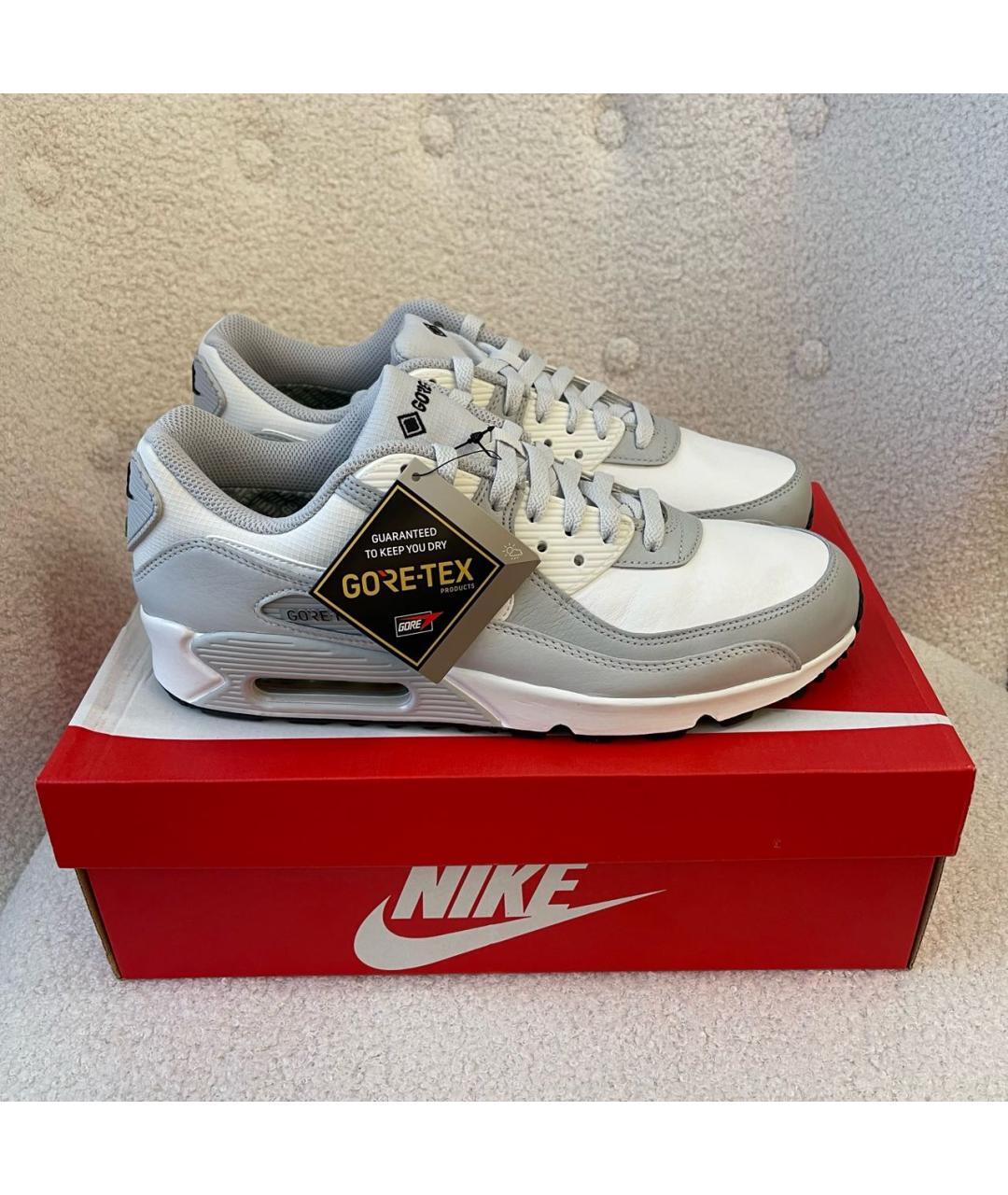 NIKE Серые низкие кроссовки / кеды из искусственной кожи, фото 2