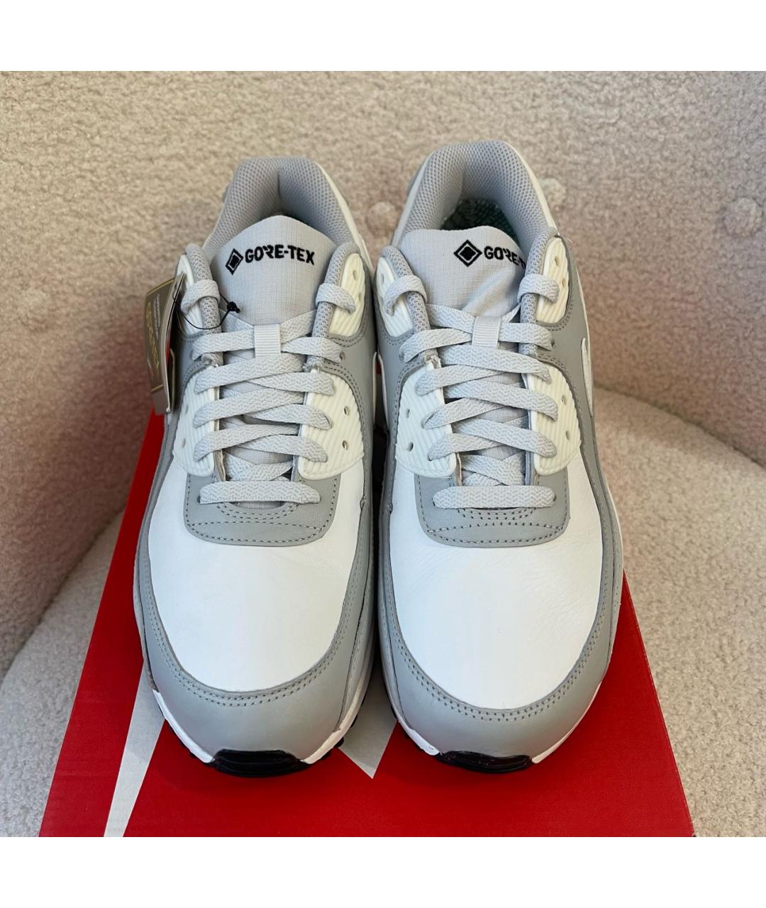 NIKE Серые низкие кроссовки / кеды из искусственной кожи, фото 3