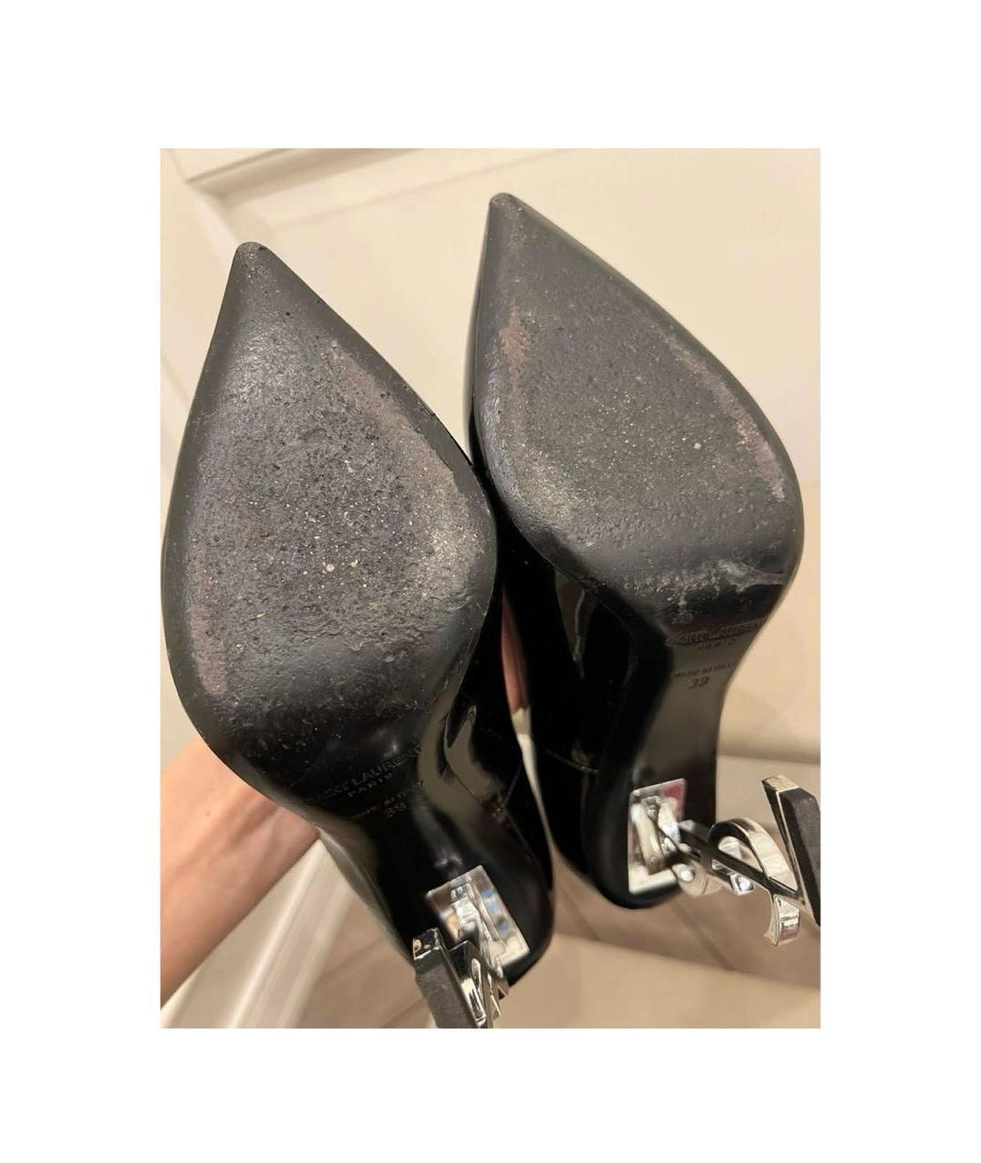 SAINT LAURENT Черные туфли из лакированной кожи, фото 5