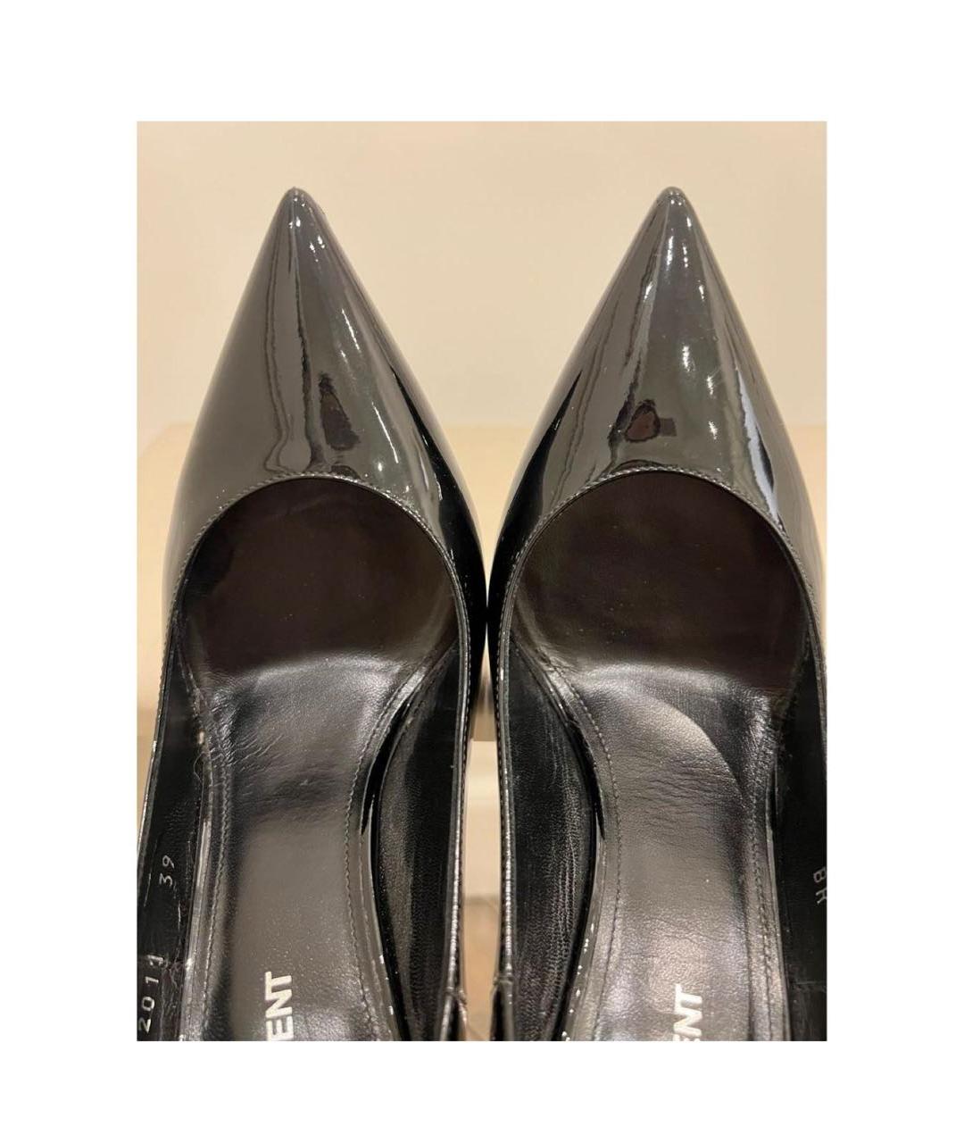 SAINT LAURENT Черные туфли из лакированной кожи, фото 3