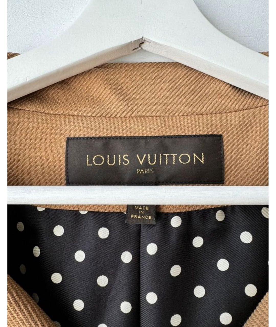 LOUIS VUITTON Коричневое хлопковое пальто, фото 3