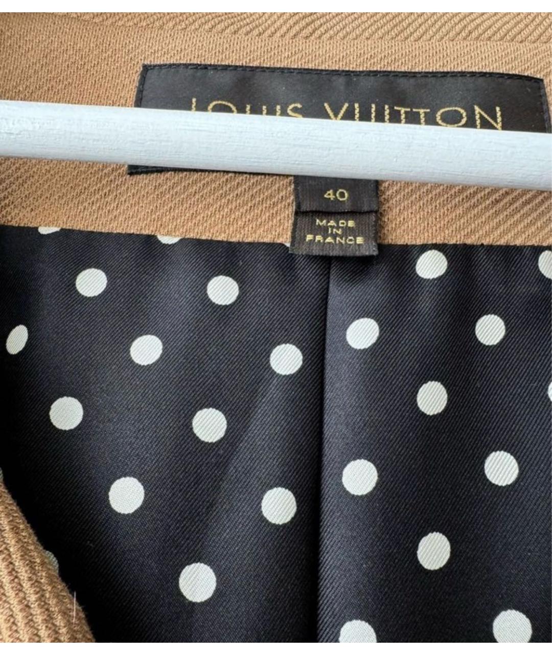 LOUIS VUITTON Коричневое хлопковое пальто, фото 4