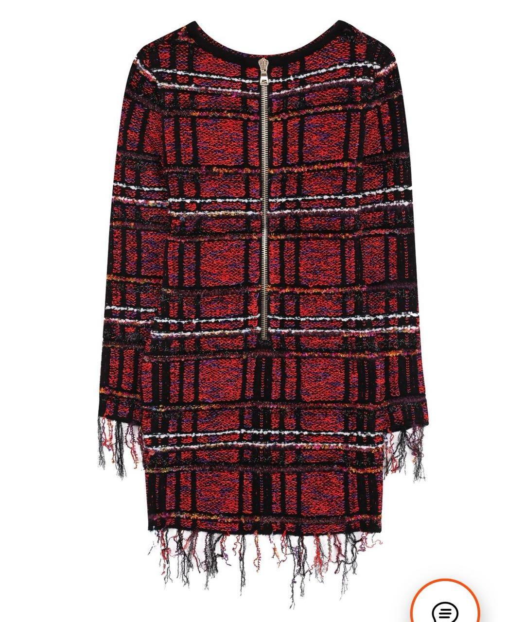 BALMAIN Бордовое вискозное повседневное платье, фото 2