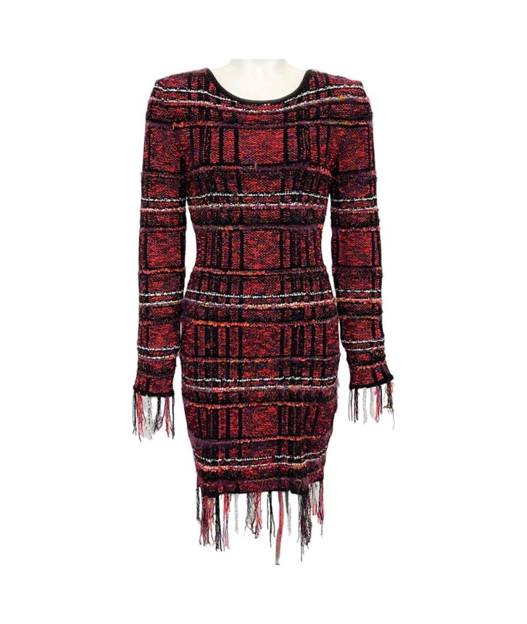 BALMAIN Бордовое вискозное повседневное платье, фото 9