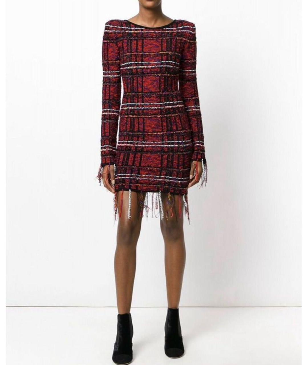 BALMAIN Бордовое вискозное повседневное платье, фото 8