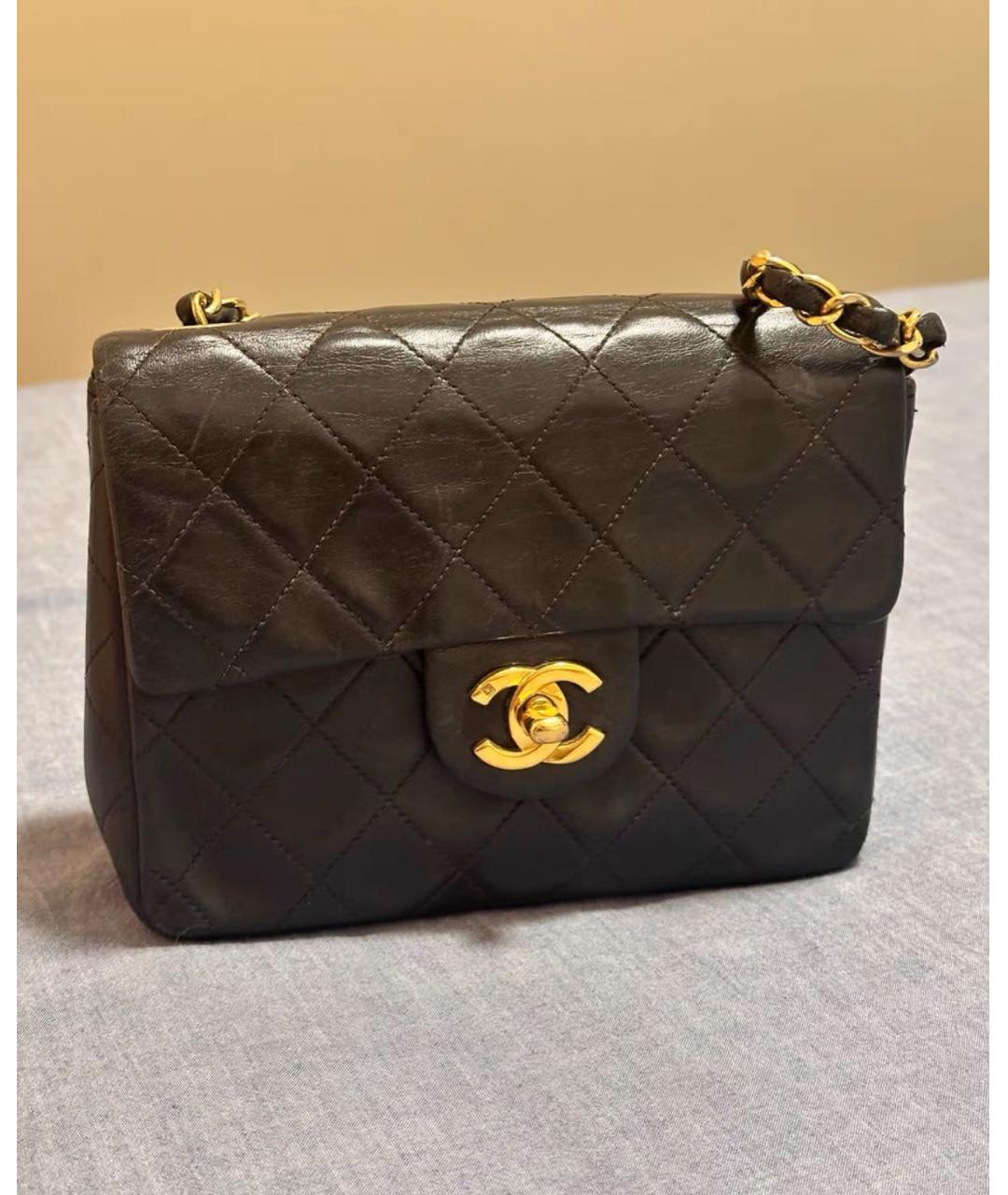 CHANEL Коричневая кожаная сумка через плечо, фото 3
