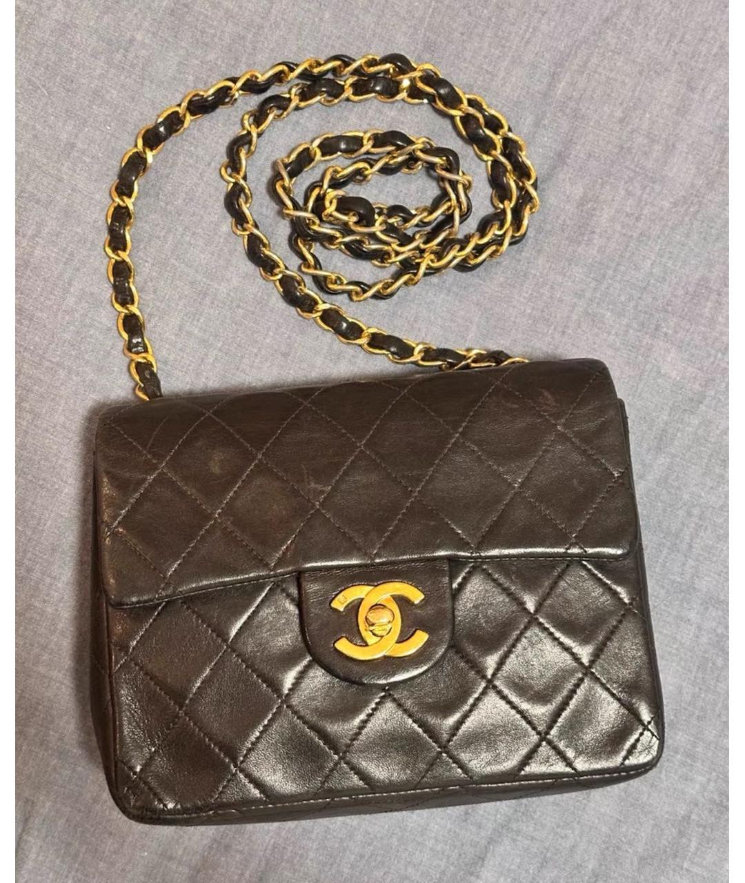 CHANEL Коричневая кожаная сумка через плечо, фото 2