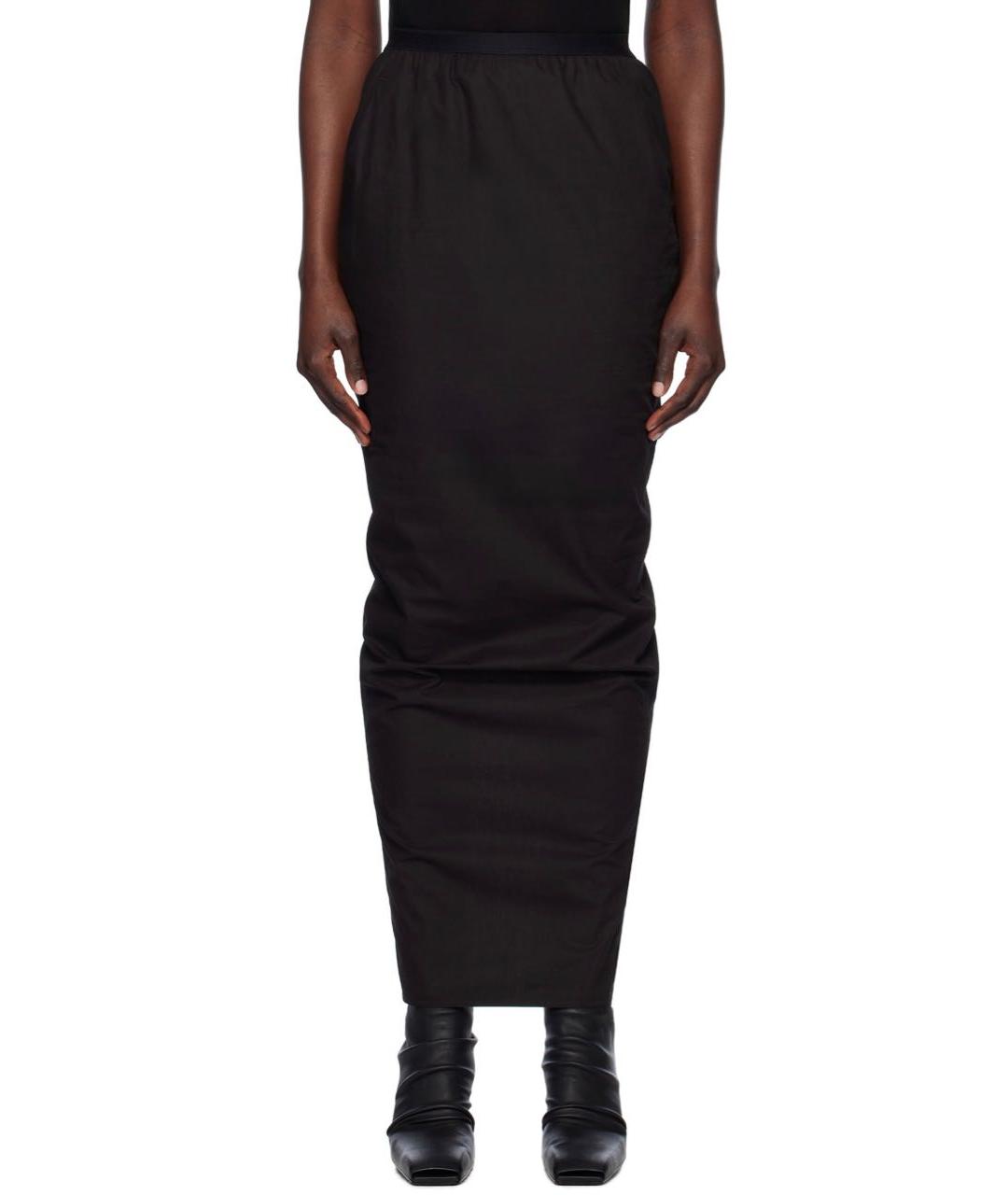 RICK OWENS Черная хлопковая юбка макси, фото 9