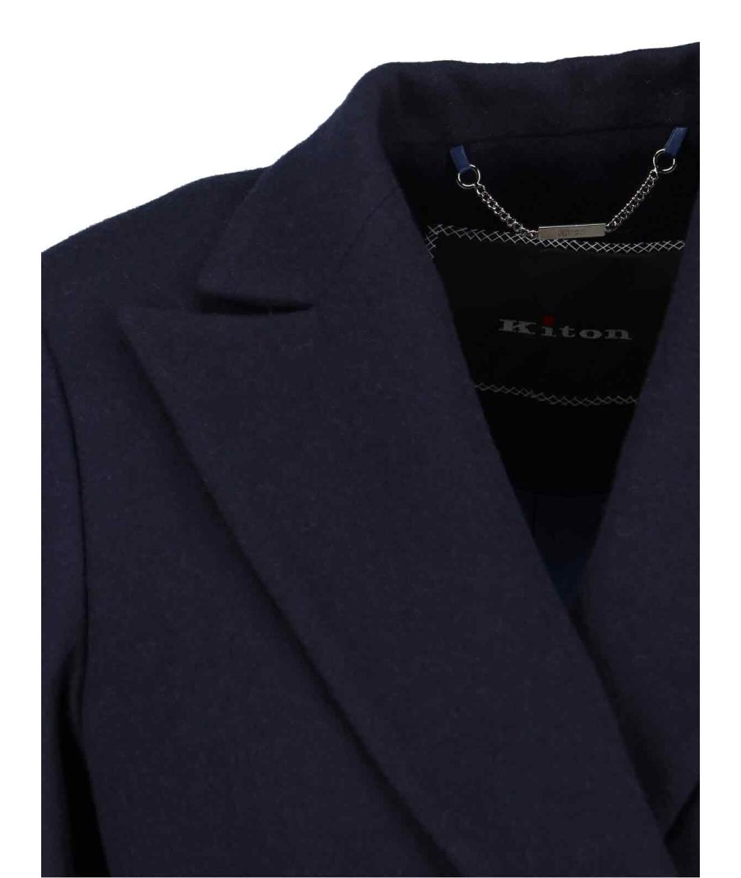 KITON Синее кашемировое пальто, фото 3