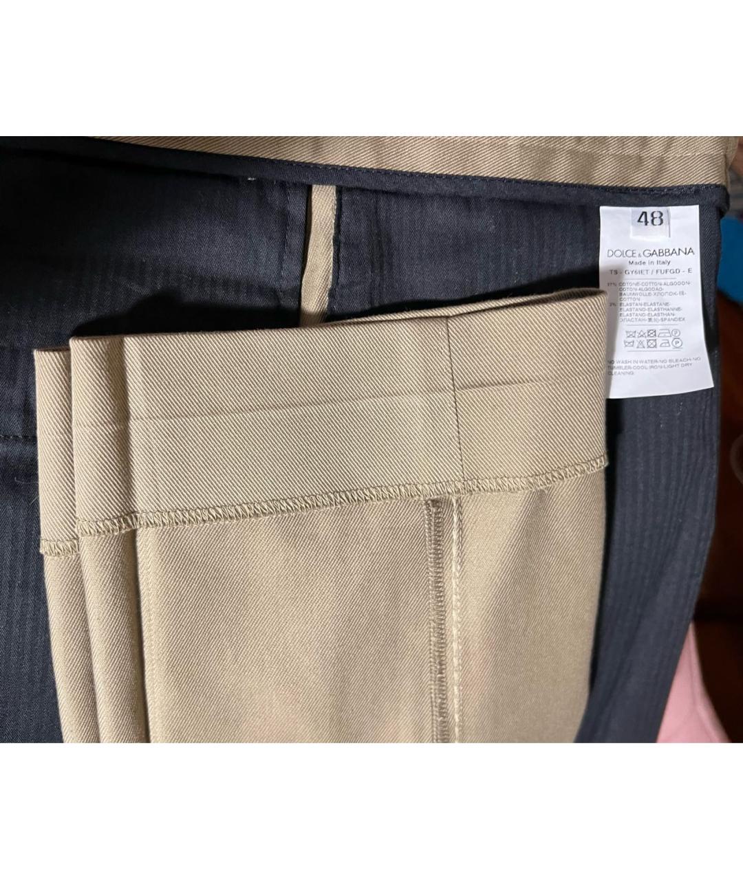 DOLCE&GABBANA Горчичные хлопковые брюки чинос, фото 8