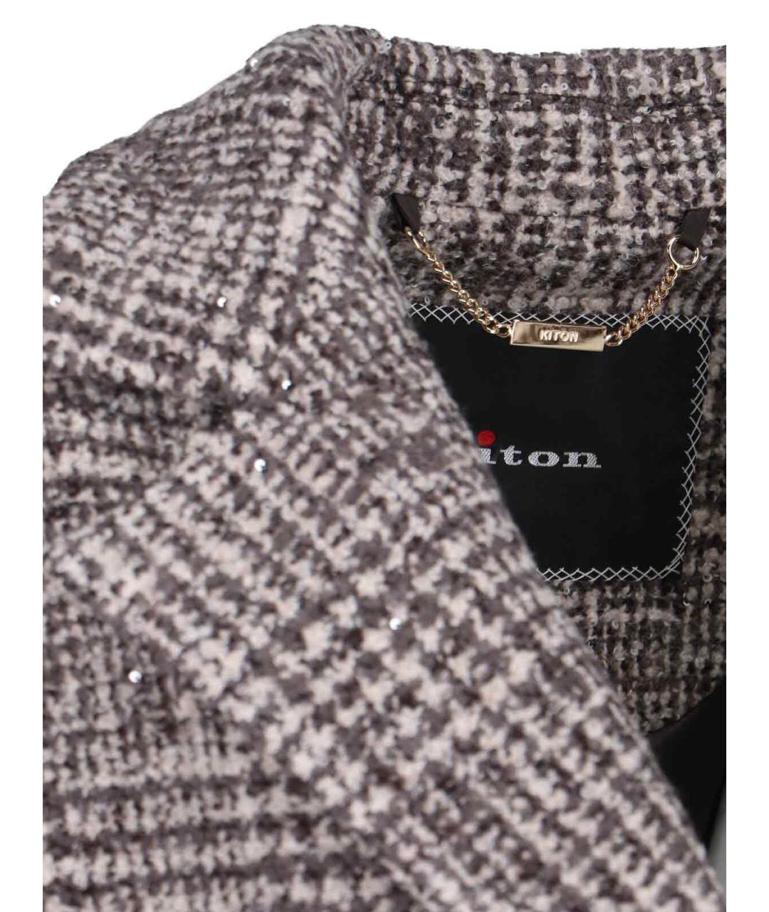 KITON Серое шерстяное пальто, фото 5