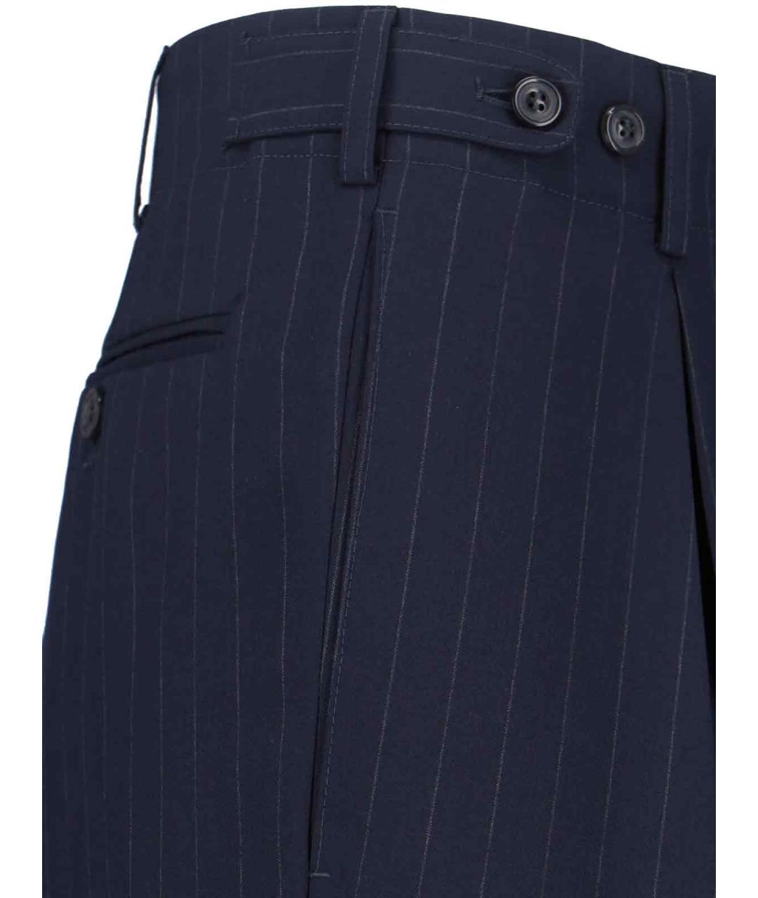 MAISON MARGIELA Синие шерстяные повседневные брюки, фото 4