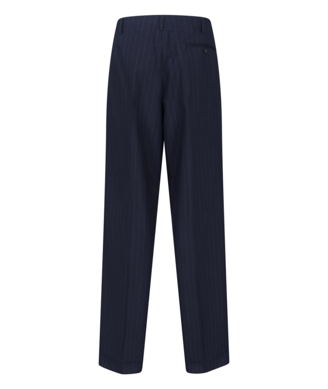 MAISON MARGIELA Синие шерстяные повседневные брюки, фото 2