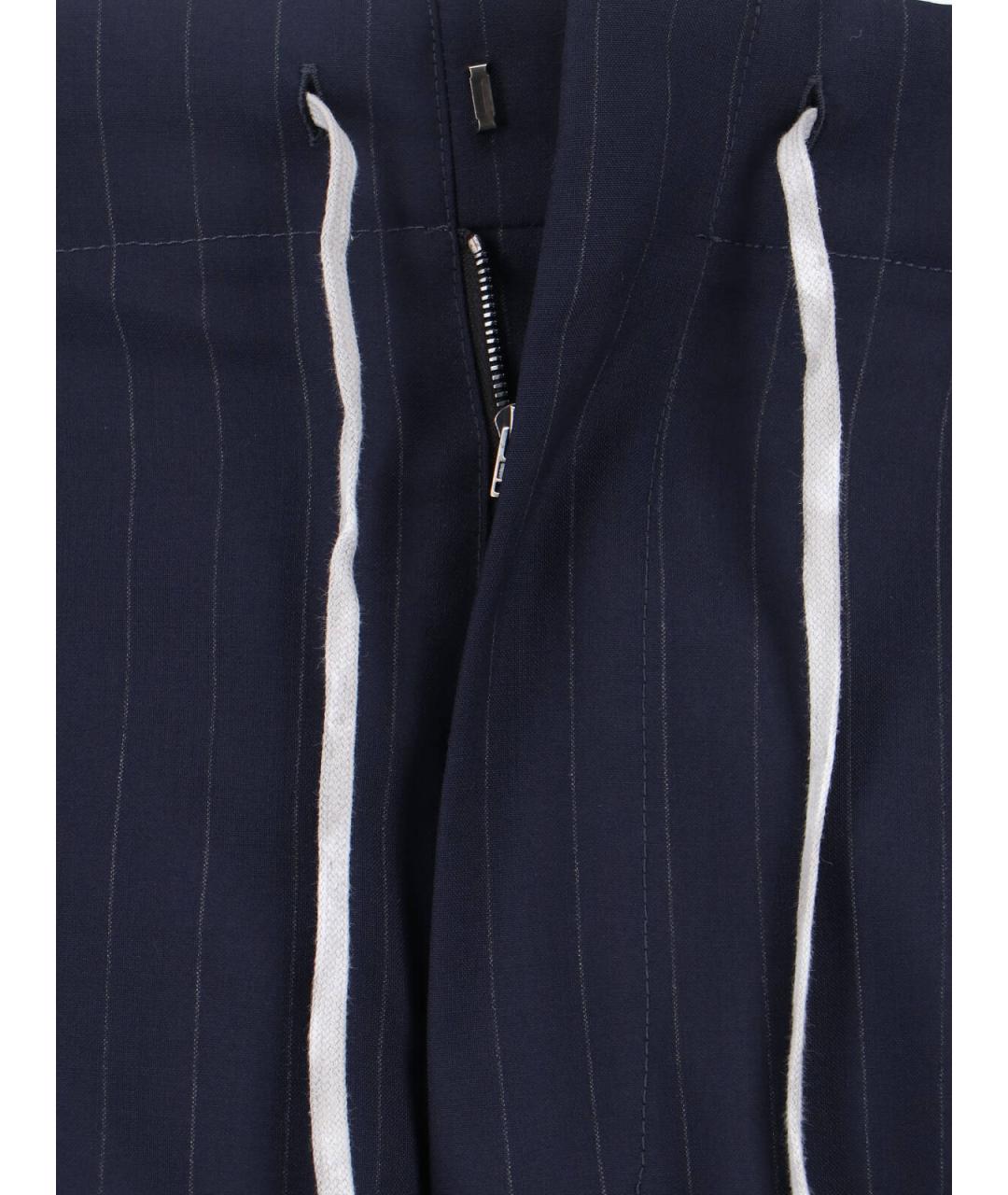 MAISON MARGIELA Синие шерстяные повседневные брюки, фото 5