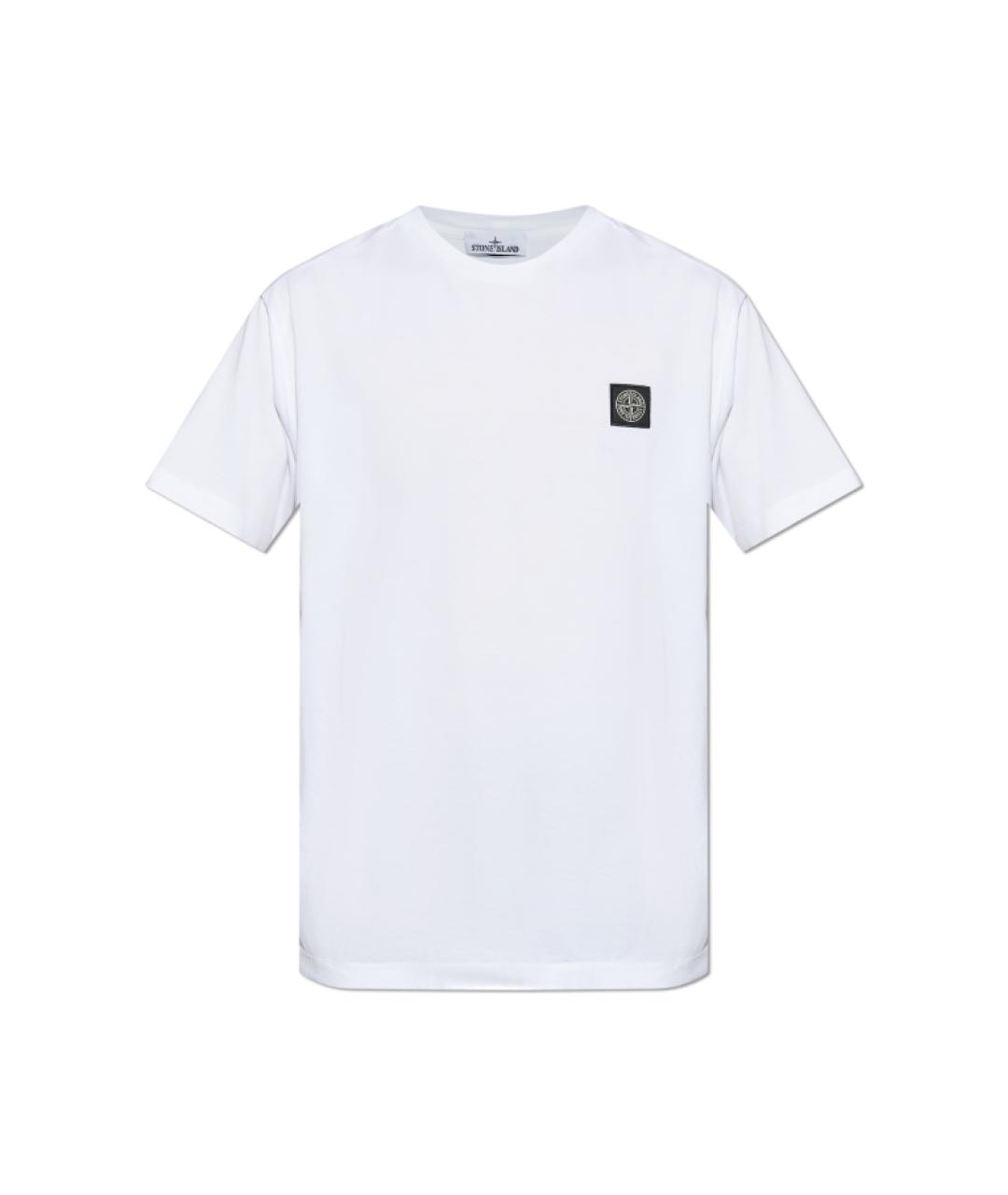 STONE ISLAND Белая хлопковая футболка, фото 1