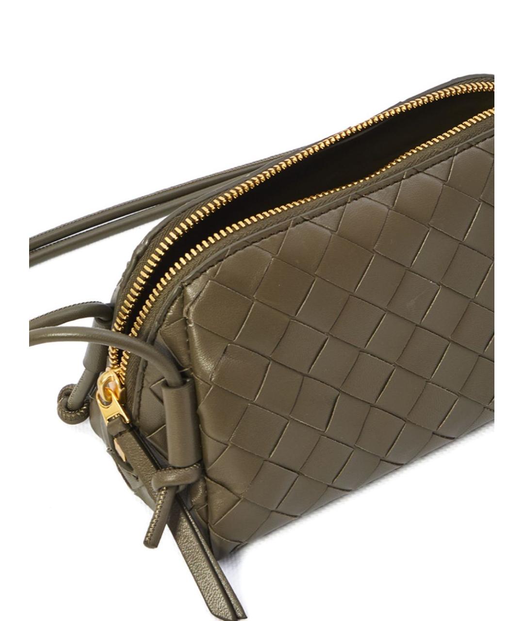 BOTTEGA VENETA Зеленая кожаная сумка через плечо, фото 3