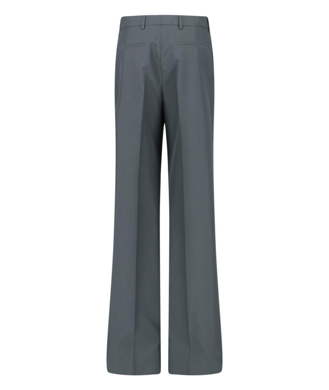 GUCCI Серые хлопковые прямые брюки, фото 2