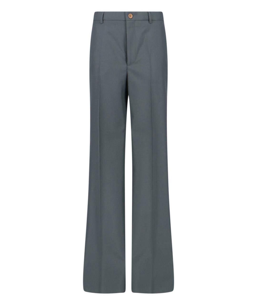 GUCCI Серые хлопковые прямые брюки, фото 1