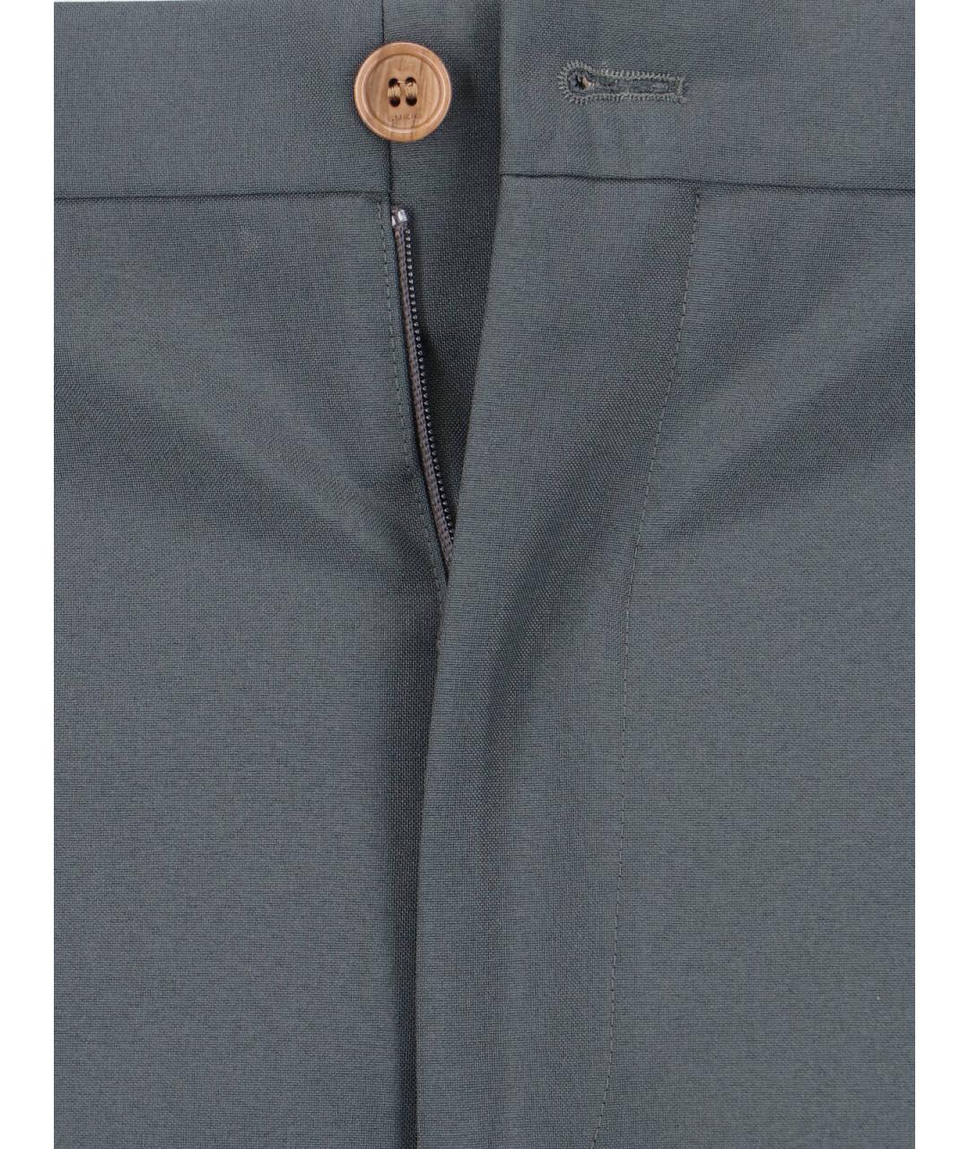 GUCCI Серые хлопковые прямые брюки, фото 5