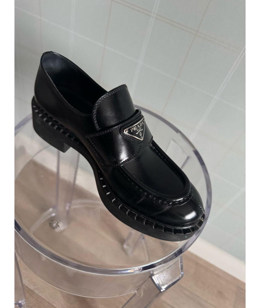 PRADA Черные кожаные лоферы, фото 5