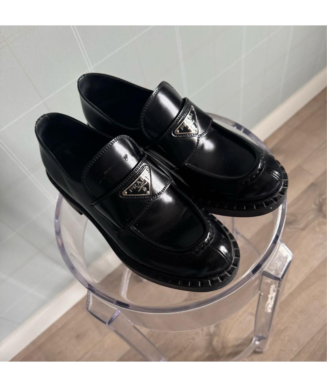 PRADA Черные кожаные лоферы, фото 2