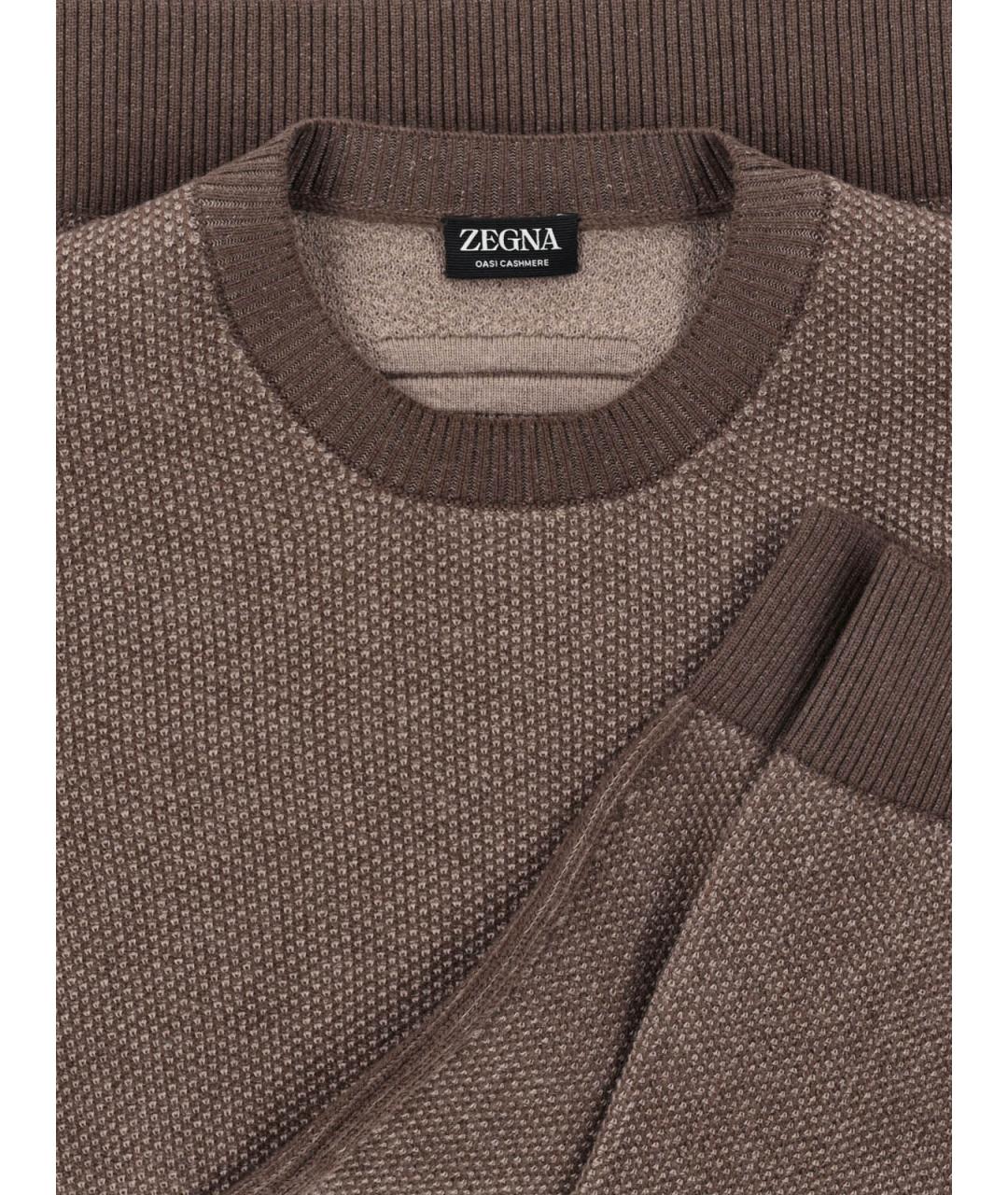 ZEGNA Коричневый кашемировый джемпер / свитер, фото 5