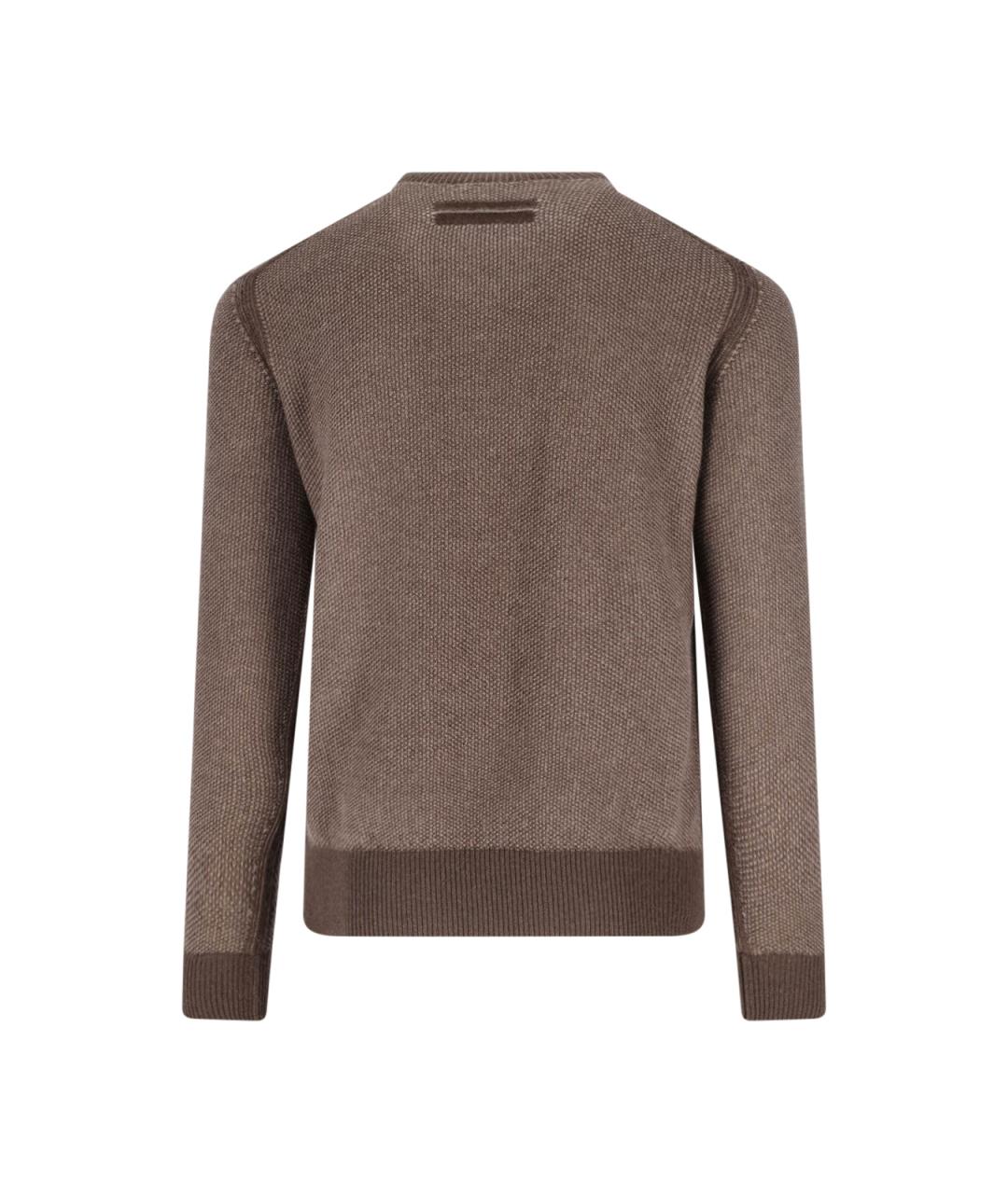 ZEGNA Коричневый кашемировый джемпер / свитер, фото 2