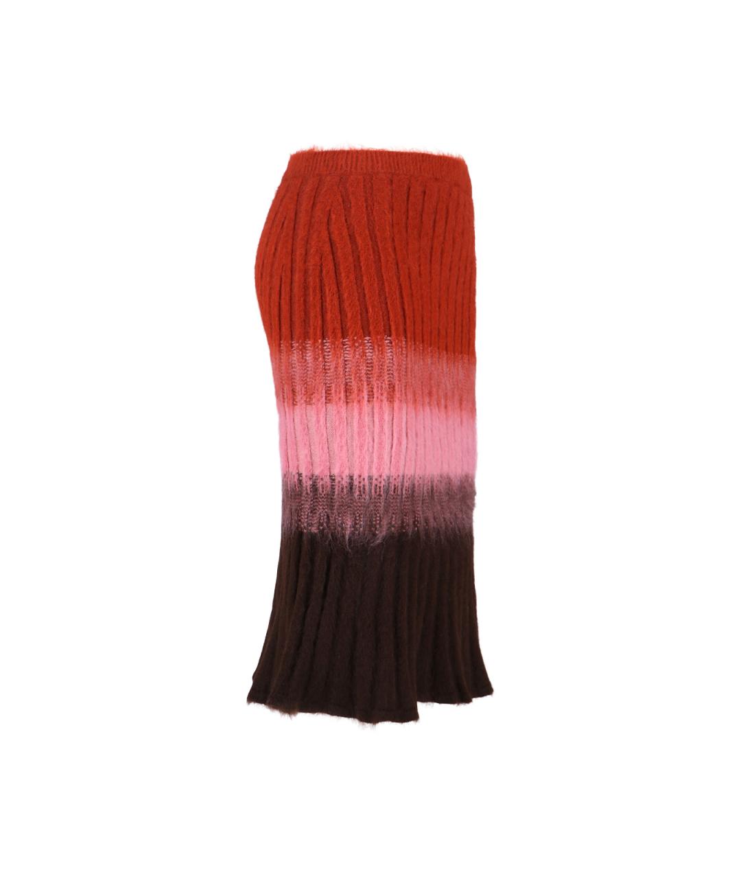 FENDI Мульти шерстяная юбка миди, фото 3