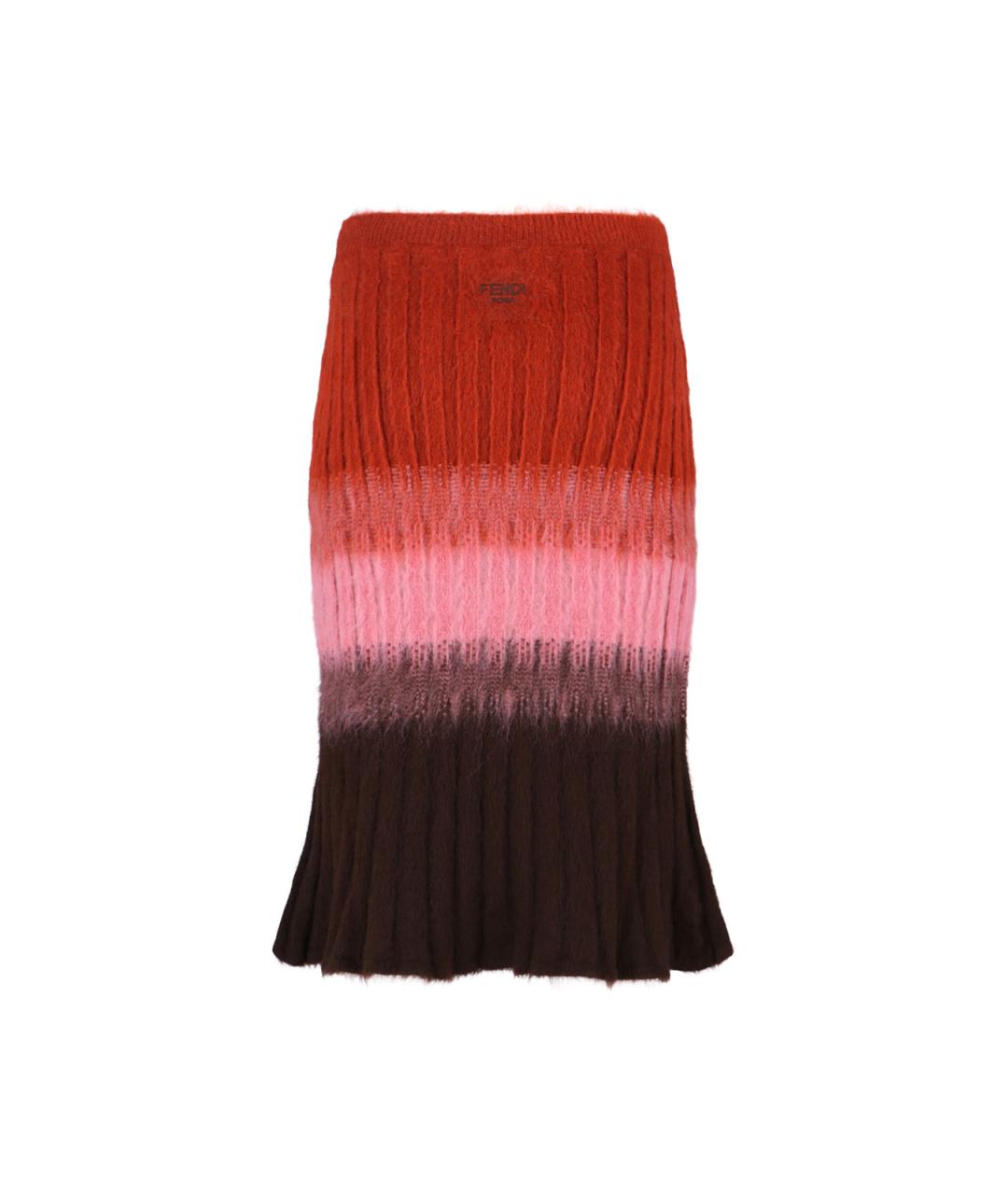FENDI Мульти шерстяная юбка миди, фото 2