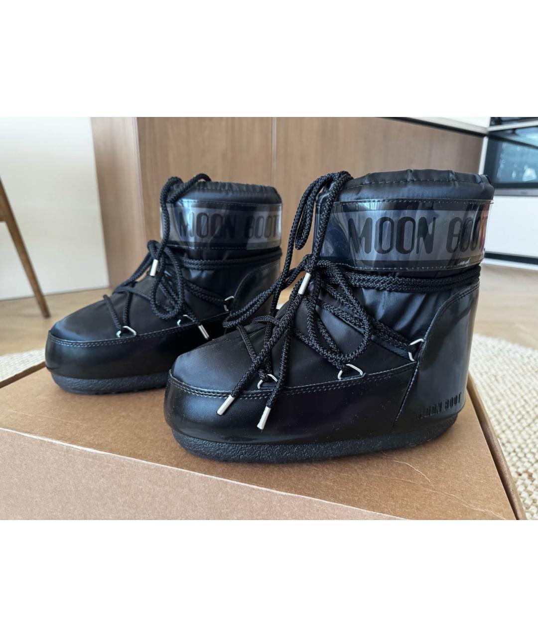 MOON BOOT Черные ботинки из лакированной кожи, фото 4