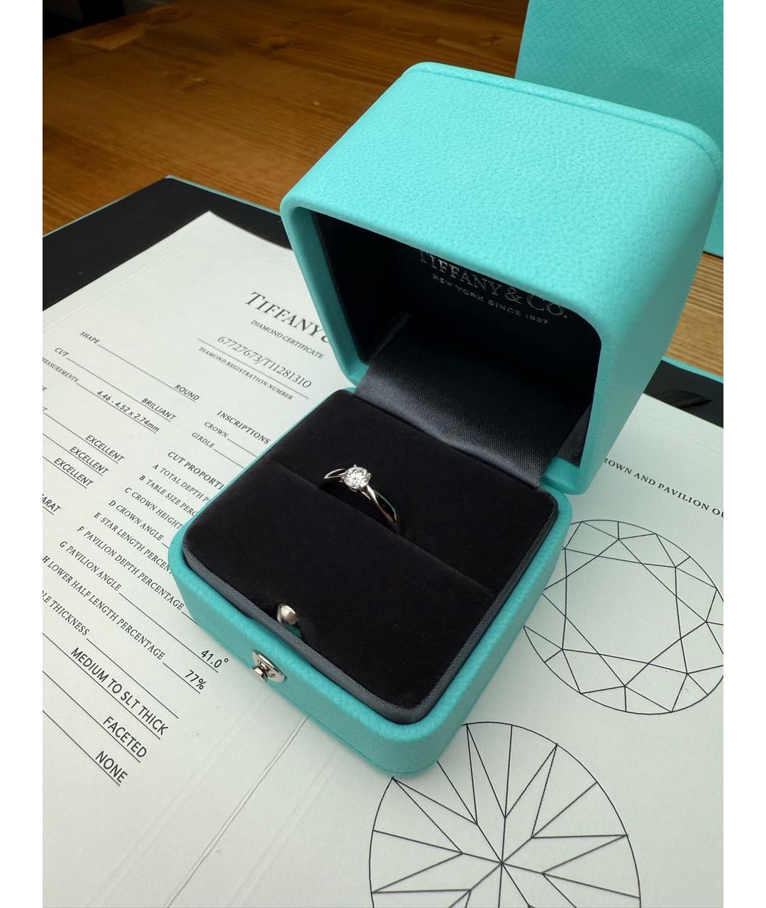 TIFFANY&CO Белое платиновое кольцо, фото 4