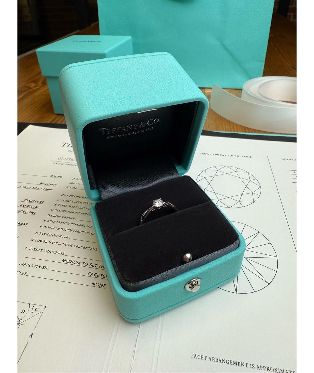 TIFFANY&CO Белое платиновое кольцо, фото 3