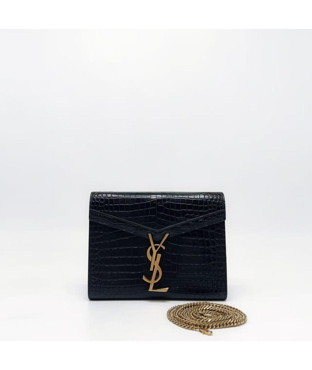 SAINT LAURENT Черная кожаная сумка через плечо, фото 4