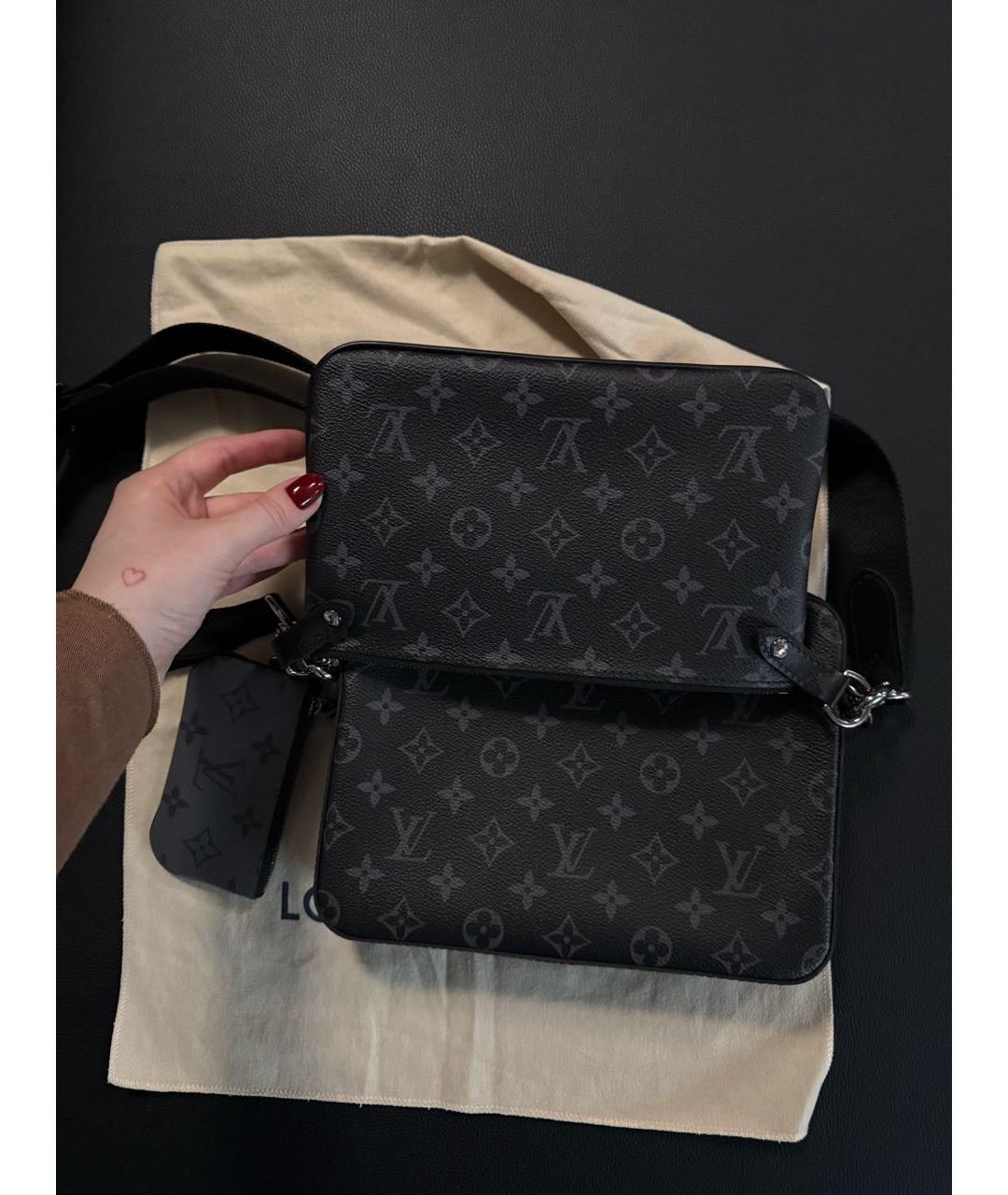 LOUIS VUITTON Антрацитовая сумка на плечо, фото 3