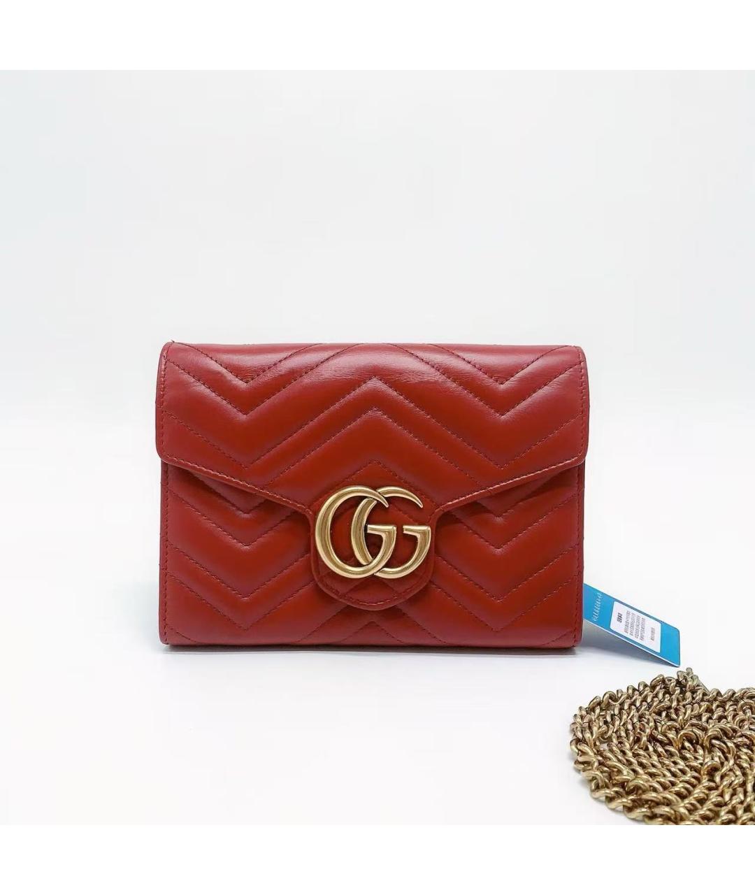 GUCCI Красная кожаная сумка через плечо, фото 3